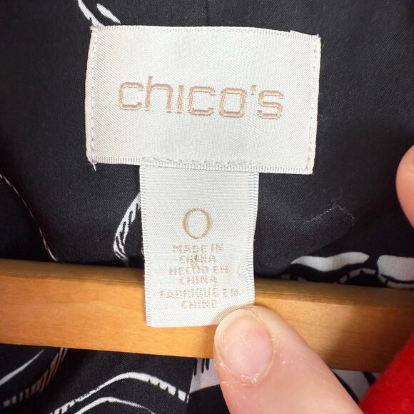 Chico's Women Red Swing Jacket Size 0 (US 4/6) Smooth Plush Retro Preppy Classic - Picture 4 of 7